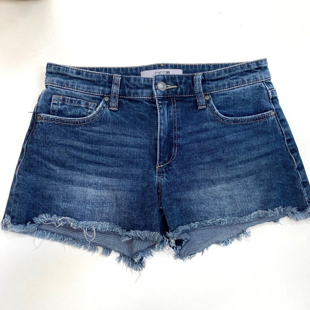 JOES RAW HEM CUTOFF DENIM SHORTS MEDIUM BLUE SIZE 26